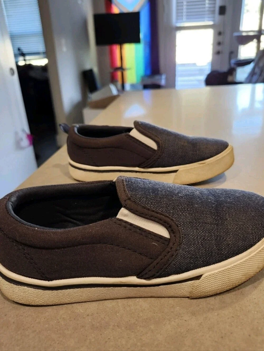 OshKosh B’gosh Toddler Boys Canvas Slip-On Sneakers Blue SZ 13M